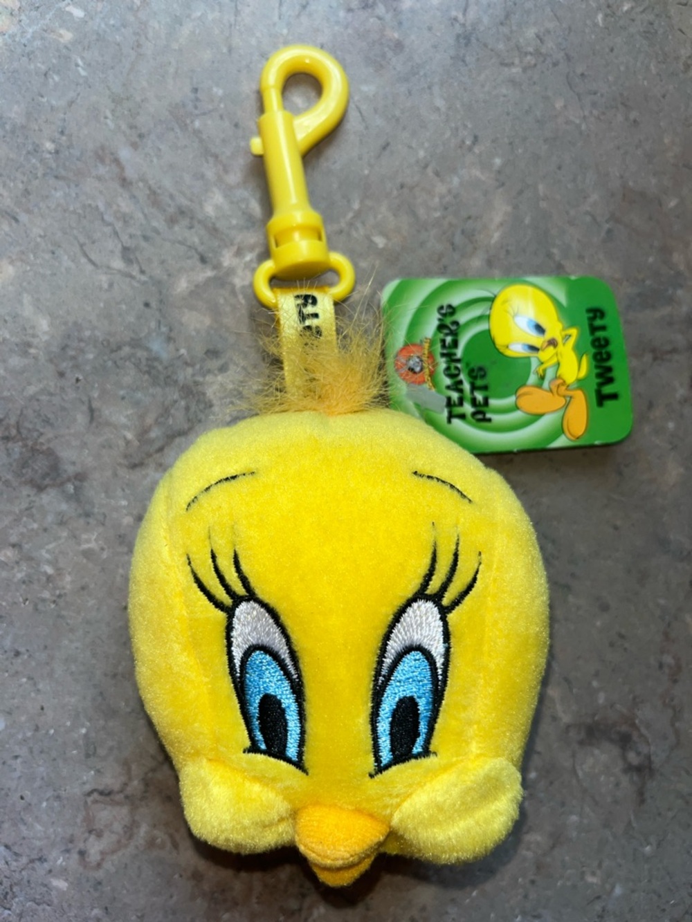 NWT vintage Looney Tunes Teacher's Pets Tweety Bird plush keychain from 2001